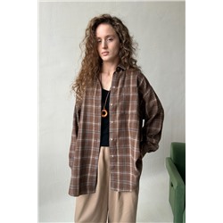 Рубашка женская  HUG077/13/Коричневый, бежевый