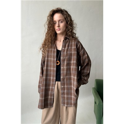 Рубашка женская  HUG077/13/Коричневый, бежевый