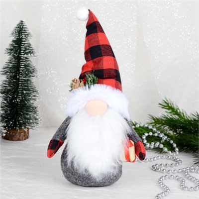 Новогоднее украшение Гном красно-черный колпак 30 см / B120 /уп 75/713000