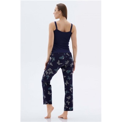 Пижама с халатом МИШЕЛЬ (Темно-синий)