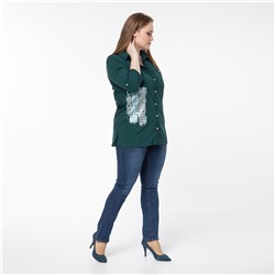 Рубашка, трикотаж, зеленый