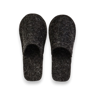 Тапочки для бани, полиэфир, шерсть, серые, «Добропаровъ»