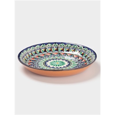 Ляган узбекский Риштанская Керамика «Узоры», d=25 см, синий