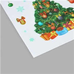 Наклейка интерьерная новогодняя со светящимся слоем «Ёлочка», 10.5×14.5 см