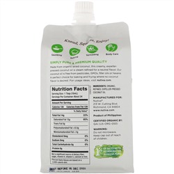 Nutiva, Органическое сжимаемое кокосовое масло, получено путем паровой дистилляции, 355 мл (12 жидк. унций)