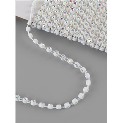 Стразы на нитях, с голографией, 3 мм, 9±1 м, белые