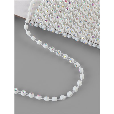 Стразы на нитях, с голографией, 3 мм, 9±1 м, белые