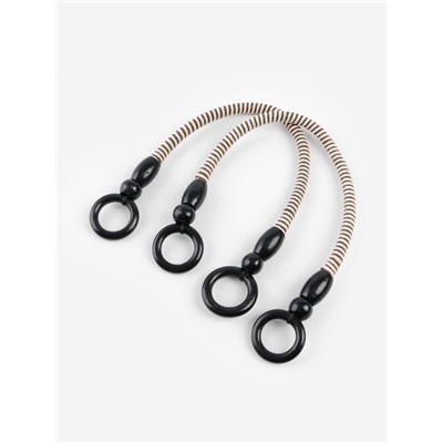 Ручки для сумки, 2 шт., вощёный шнур, 46±1×4.5 см, чёрные