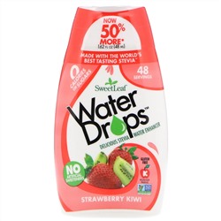 Wisdom Natural, SweetLeaf, Water Drops, усилитель вкуса со стевией, клубника-киви, 1,62 ж. унц. (48 мл)