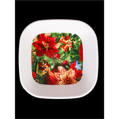 Ваза для фруктов 19,5 см / HX-HL2020 /уп 150/ новогодняя