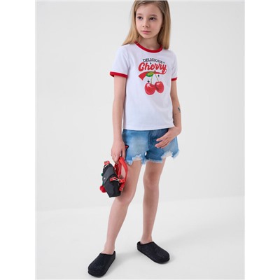 Фуфайка трикотажная для девочек (футболка)