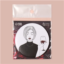 Зеркало карманное WINE NOT, d=7.5 см, рисунок МИКС