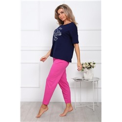 1018 Пижама (Синий_фуксия)