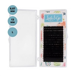 Lash&Go Ресницы на ленте 16 линий 13 мм, L, 0,07 мм, черный