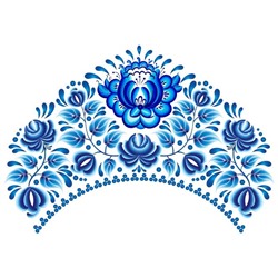 Термонаклейка «Гжель цветы», 31×22.5 см, набор 10 шт.