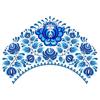 Термонаклейка «Гжель цветы», 31×22.5 см, набор 10 шт.