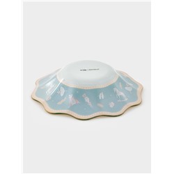 Салатник Доляна «Сказочные истории», 400 мл, d=19, h=3.7 см, стекло, белый, зелёный