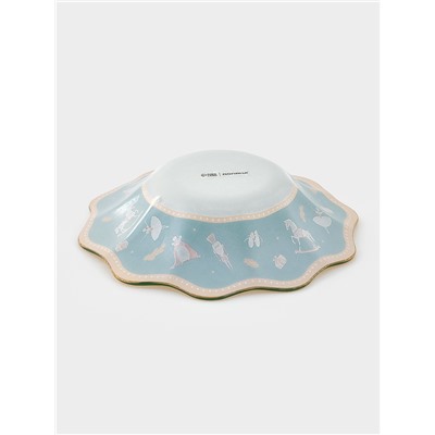 Салатник Доляна «Сказочные истории», 400 мл, d=19, h=3.7 см, стекло, белый, зелёный