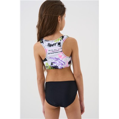 Комплект для девочек: купальный костюм трикотажный, шорты текстильные плавательные PLAYTODAY, 1244190