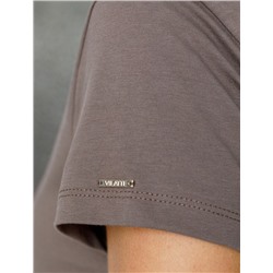 Нарядная футболка с принтом фольгой из премиального хлопка с эластаном