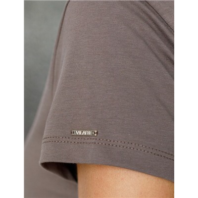 Нарядная футболка с принтом фольгой из премиального хлопка с эластаном