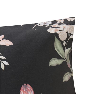 Комплект наволочек «Этель» Black flowers, 50×70 см, 2 шт., мако-сатин, хлопок 100%