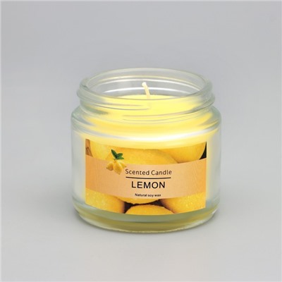 Ароматическая свеча в банке «Scented Candle, Lemon», лимон, 5×5 см, 140 г