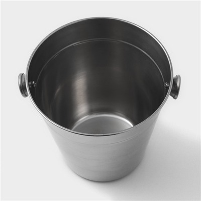 Ведро для льда Доляна, 1.35 л, 14×13.5 см, нержавеющая сталь, хромированное