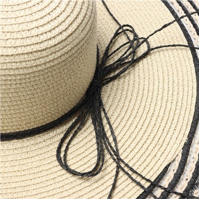 Шляпа женская MINAKU, молочная, чёрная, размер 58