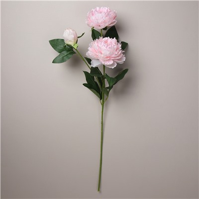 Цветок искусственный Пион розовый 65 см три бутона / RF-1564 /уп 24/240/