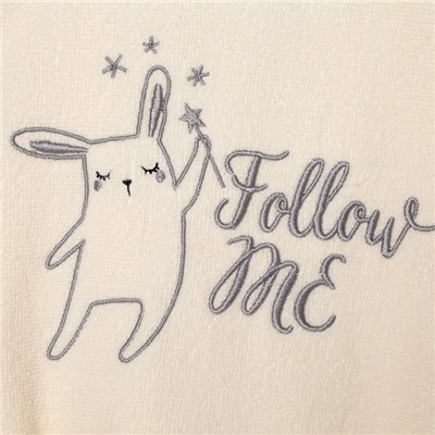 Халат махровый детский Этель Follow me, размер 32 (110-116 см), бежевый