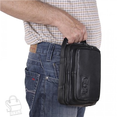 Сумка мужская кожаная 4039-1TR black Tough Ryder в Новосибирске