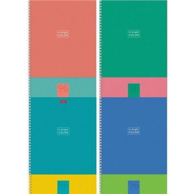 Тетрадь А4  96л клетка на спирали "В ярком цвете" (066118) Хатбер