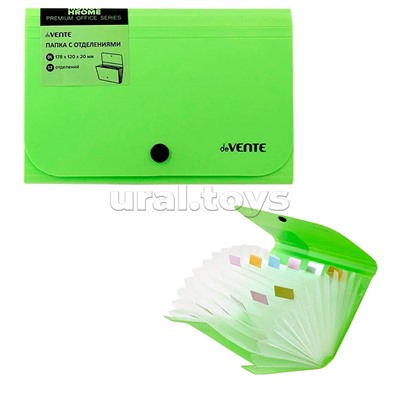 Папка на кнопке с 13-ю отделениями "MonoChrome" пластиковая 700 мкм, для документов формата С6