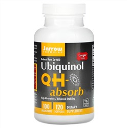 Jarrow Formulas, Убихинол QH-Absorb, 100 мг, 120 мягких желатиновых капсул