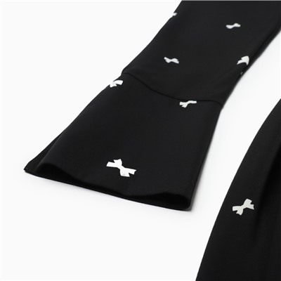 Платье с завязками на талии миди женское MIST Flower, размер 42, чёрное