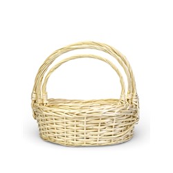 Корзина плетёная для хранения Liana, с ручкой, бежевая, набор 3 шт.