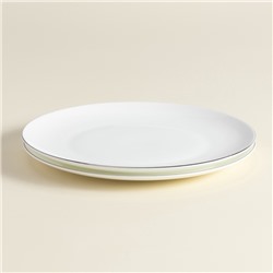 Тарелки SL Home «Каскарон», d=23.3 см, набор 2 шт., костяной фарфор, белые