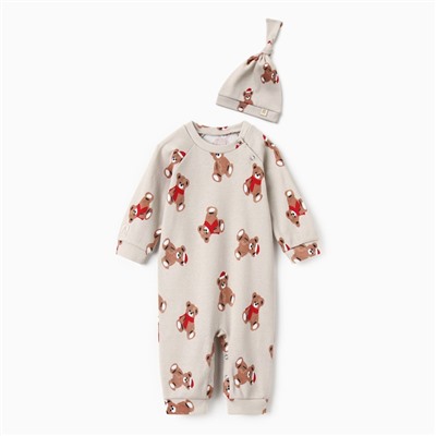 Комбинезон детский с шапочкой «Крошка Я. Новогодние медвежата», рост 86-92 см