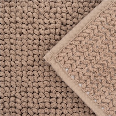 Коврик для дома LaDо́m, букли, плотность 1100 г, 50×80 см, коричневый