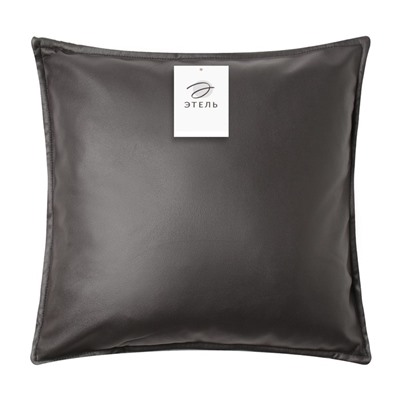 Наволочка декоративная «Этель», 45×45 см, кожзам, чёрная