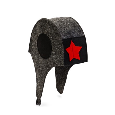 Шапка для бани и сауны «Танкист», полиэфир 70%, шерсть 30%