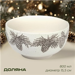 Салатник новогодний Доляна Snow cones, 800 мл, d=15.5 см, керамика, белый
