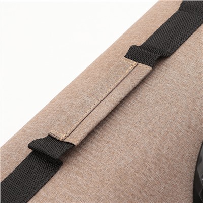 Сумка - переноска, 43×24×28 см, с органайзером и иллюминатором, коричневая