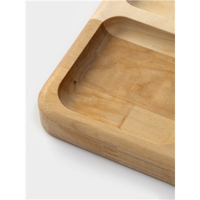 Менажница Доляна «Комо», 18×18×1.8 см, 4 секции, дерево берёза, пропитана маслом