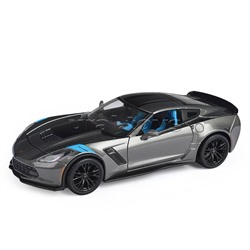 Машинка die-cast 2017 Corvette Grand Sport, 1:24, серебристая, открывающиеся двери