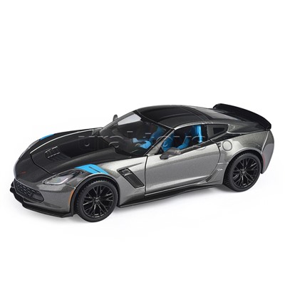 Машинка die-cast 2017 Corvette Grand Sport, 1:24, серебристая, открывающиеся двери
