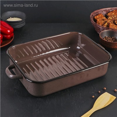 УЦЕНКА Противень 4.5 л коричневый рябчик