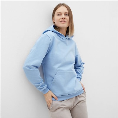 Толстовка женская с начёсом Tusi, голубая, размер 46