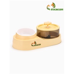 Фонтан для животных с миской «Пижон», 34×17.5×11.5 см, бежевый